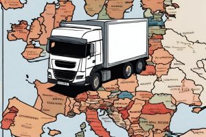 Un camión y el mapa de Europa